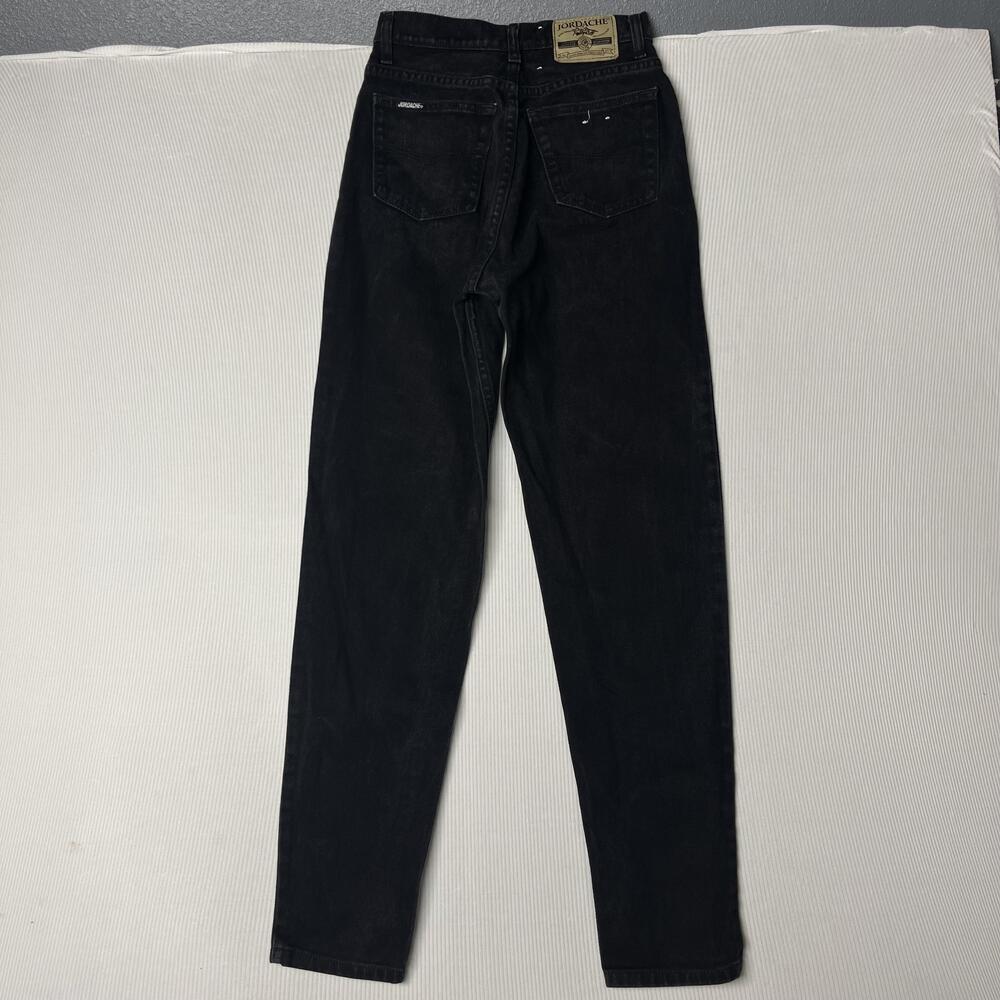 Vintage Jordache Jeans Juniors 7 Black Charcoal Wash High Rise Mom 26x30 Denim
